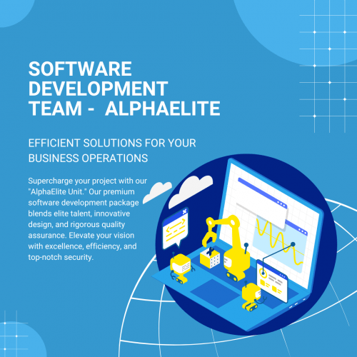 Blue And Yellow Illustrative Software Development Instagram Post (1) Project AlphaElite
